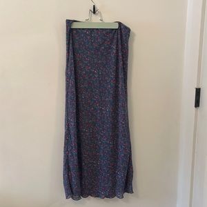 Blue floral wildfable maxi skirt